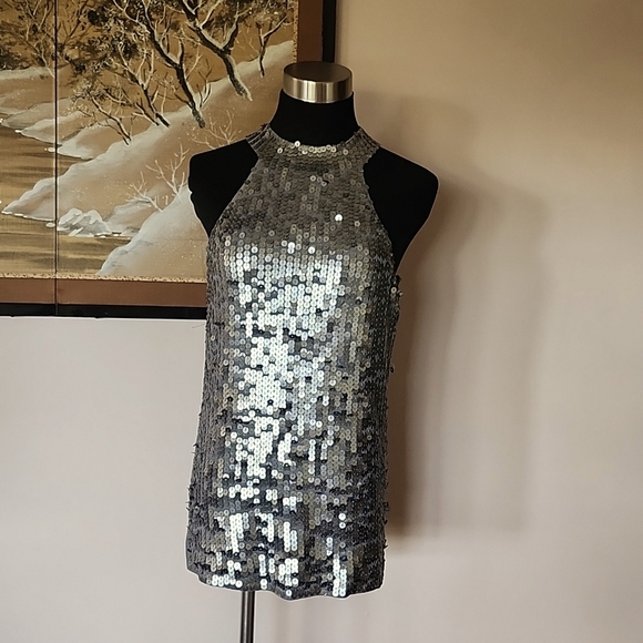 Grey sequin top women's L by I Cidi - Picture 1 of 5